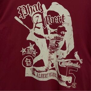 Phat Albert Pujols St Louis Cardinal T-Shirt Size Large from Nike in Maroon MLB